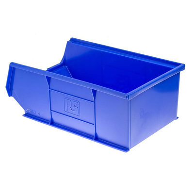 RS PRO PP Storage Bin, 130mm x 239mm, Blue