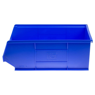 RS PRO PP Storage Bin, 130mm x 239mm, Blue