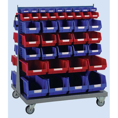 RS PRO PP Storage Bin, 1000mm x 1000mm, Blue, Silver