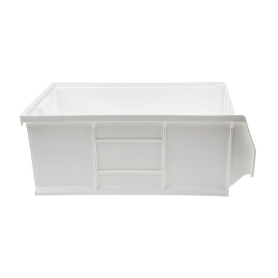 RS PRO PP Storage Bin, 200mm x 315mm, White