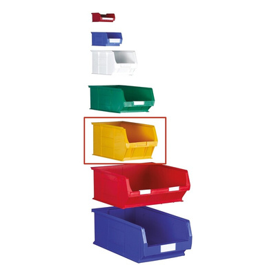 RS PRO PP Storage Bin, 181mm x 205mm, Orange