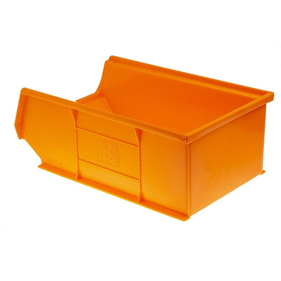 RS PRO PP Storage Bin, 130mm x 205mm, Orange