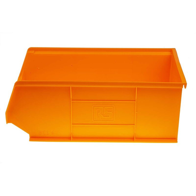 RS PRO PP Storage Bin, 130mm x 205mm, Orange