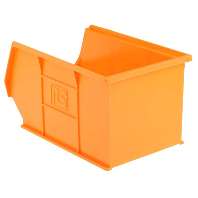 RS PRO PP Storage Bin, 130mm x 150mm, Orange