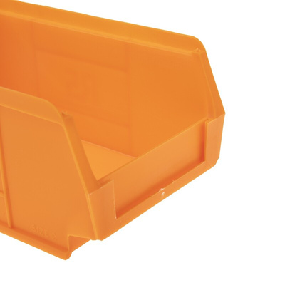 RS PRO PP Storage Bin, 76mm x 101mm, Orange