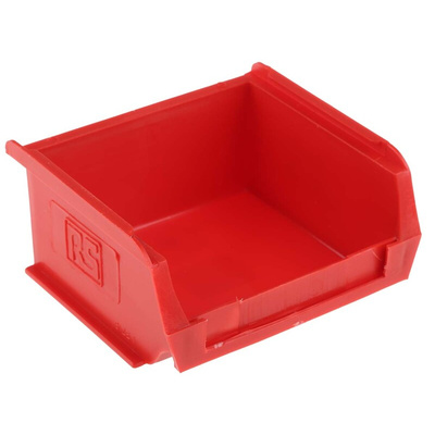 RS PRO PP Storage Bin, 50mm x 100mm, Red