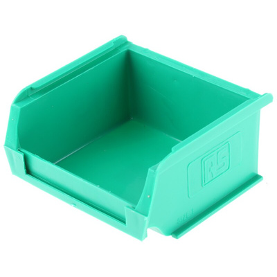 RS PRO PP Storage Bin, 50mm x 100mm, Green