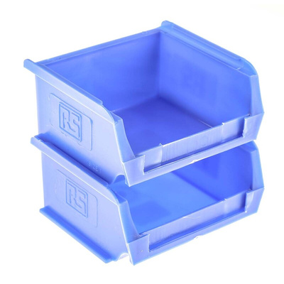 RS PRO PP Storage Bin, 50mm x 100mm, Blue