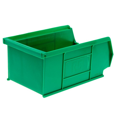 RS PRO PP Storage Bin, 76mm x 101mm, Green