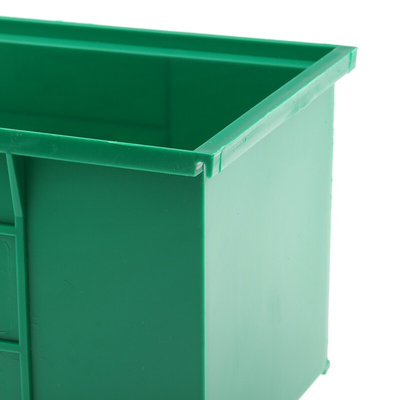 RS PRO PP Storage Bin, 130mm x 150mm, Green