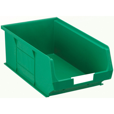 RS PRO PP Storage Bin, 130mm x 205mm, Green