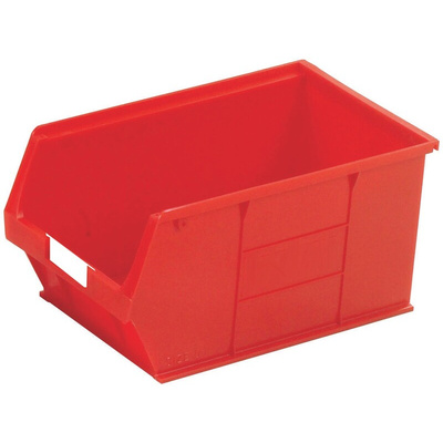 RS PRO PP Storage Bin, 181mm x 205mm, Red