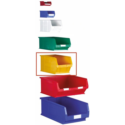RS PRO PP Storage Bin, 181mm x 205mm, Yellow