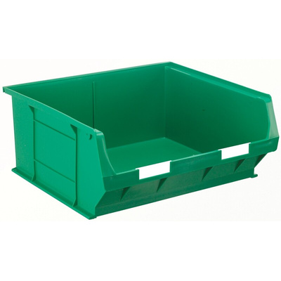 RS PRO PP Storage Bin, 180mm x 419mm, Green