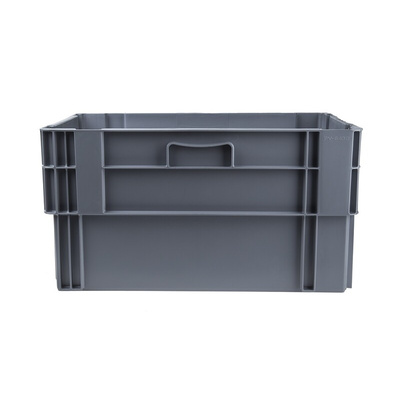 RS PRO 60L Grey PP Large Storage Box, 320mm x 400mm x 600mm