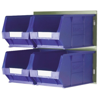 RS PRO PP Storage Bin, 132mm x 205mm, Blue