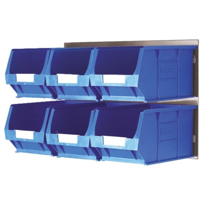 RS PRO PP Storage Bin, 132mm x 150mm, Blue