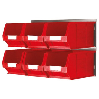 RS PRO PP Storage Bin, 132mm x 150mm, Red