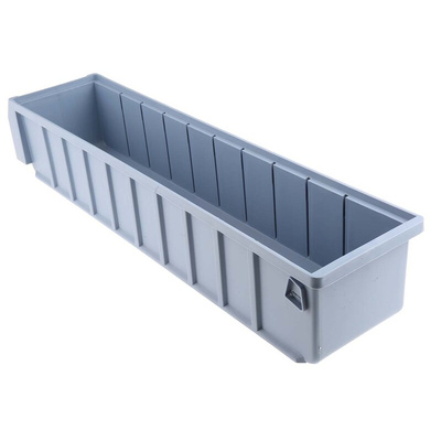RS PRO PP Storage Bin, 500mm x 117mm, Blue