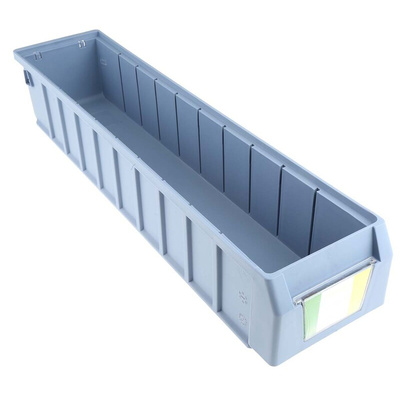 RS PRO PP Storage Bin, 500mm x 117mm, Blue