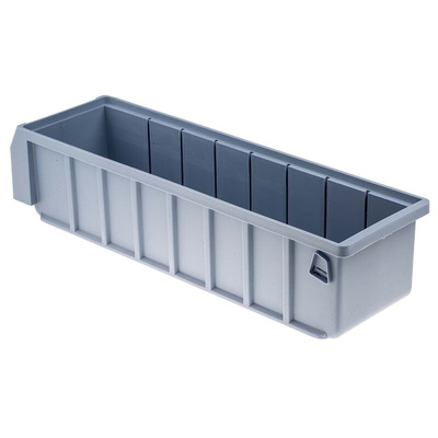 RS PRO PP Storage Bin, 400mm x 117mm, Blue