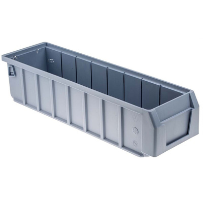 RS PRO PP Storage Bin, 400mm x 117mm, Blue