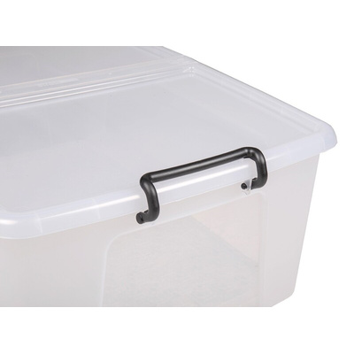 RS PRO 50L Transparent Polymer Large Storage Box, 230mm x 450mm x 700mm