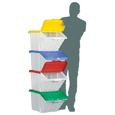 RS PRO PP Storage Bin, 345mm x 400mm, White
