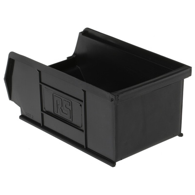RS PRO PP Storage Bin, 75mm x 100mm, Black