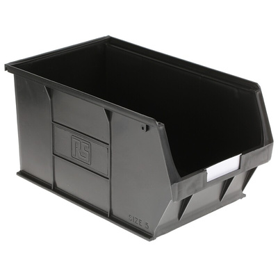 RS PRO PP Storage Bin, 182mm x 205mm, Black