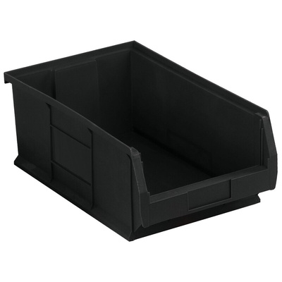 RS PRO PP Storage Bin, 200mm x 310mm, Black