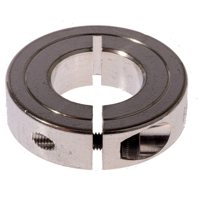 Ruland Shaft Collar One Piece Clamp Screw, Bore 15mm, OD 30mm, W 8mm, Aluminium
