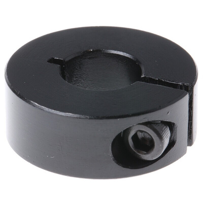 Huco Shaft Collar One Piece Clamp Screw, Bore 10mm, OD 24mm, W 9mm, Steel