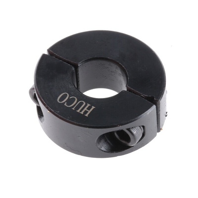 Huco Shaft Collar Two Piece Clamp Screw, Bore 10mm, OD 24mm, W 9mm, Steel