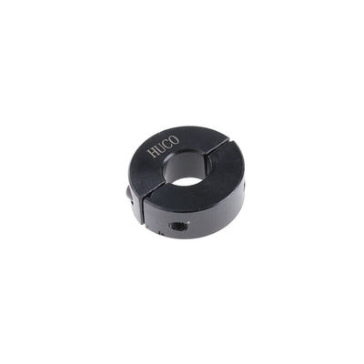 Huco Shaft Collar Two Piece Clamp Screw, Bore 10mm, OD 24mm, W 9mm, Steel