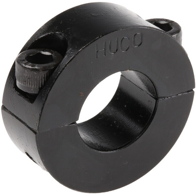 Huco Shaft Collar Two Piece Clamp Screw, Bore 20mm, OD 40mm, W 15mm, Steel