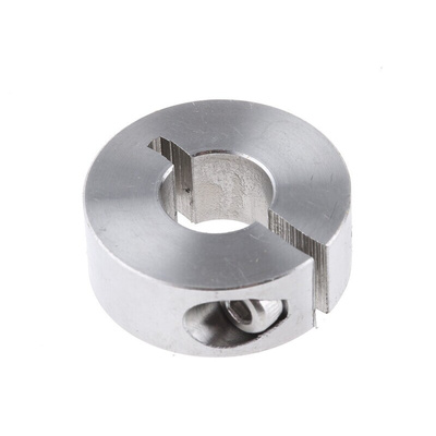 Huco Shaft Collar One Piece Clamp Screw, Bore 10mm, OD 24mm, W 9mm, Stainless Steel