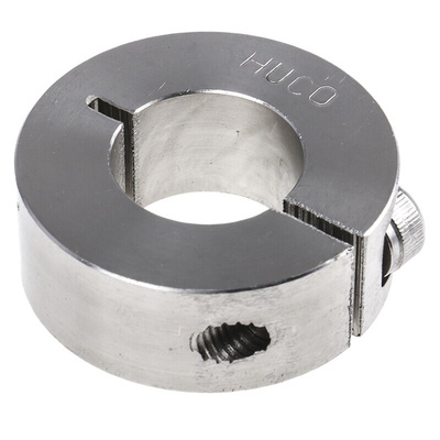 Huco Shaft Collar One Piece Clamp Screw, Bore 20mm, OD 40mm, W 15mm, Stainless Steel