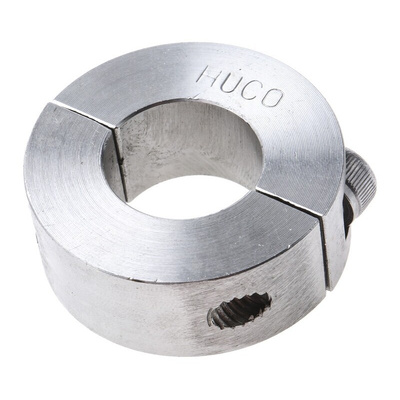Huco Shaft Collar Two Piece Clamp Screw, Bore 20mm, OD 40mm, W 15mm, Stainless Steel