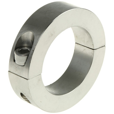 Huco Shaft Collar Two Piece Clamp Screw, Bore 40mm, OD 60mm, W 15mm, Stainless Steel