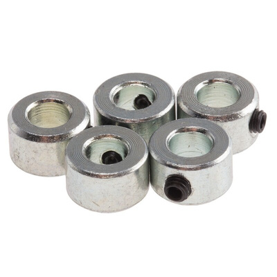 RS PRO Shaft Collar One Piece Set Screw, Bore 4mm, OD 8mm, W 5mm, Steel