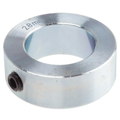 RS PRO Shaft Collar One Piece Set Screw, Bore 28mm, OD 45mm, W 16mm, Steel