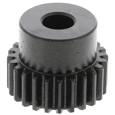 RS PRO Steel 24 Teeth Spur Gear, 1 Module, 8mm Bore Diam, 24mm Pitch Diam, 20mm Hub Diam