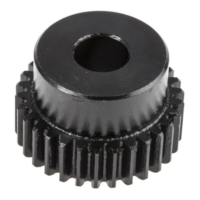 RS PRO Steel 30 Teeth Spur Gear, 1 Module, 10mm Bore Diam, 30mm Pitch Diam, 25mm Hub Diam