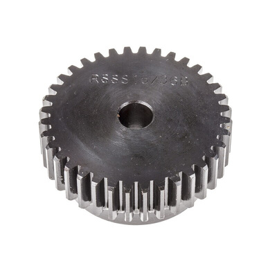 RS PRO Steel 36 Teeth Spur Gear, 1.5 Module, 10mm Bore Diam, 54mm Pitch Diam, 45mm Hub Diam