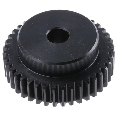 RS PRO Steel 40 Teeth Spur Gear, 1.5 Module, 12mm Bore Diam, 60mm Pitch Diam, 45mm Hub Diam