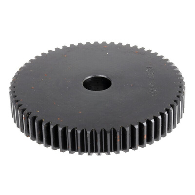 RS PRO Steel 60 Teeth Spur Gear, 1.5 Module, 15mm Bore Diam, 90mm Pitch Diam, 50mm Hub Diam