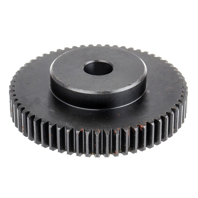 RS PRO Steel 60 Teeth Spur Gear, 1.5 Module, 15mm Bore Diam, 90mm Pitch Diam, 50mm Hub Diam