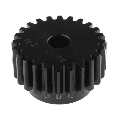 RS PRO Steel 24 Teeth Spur Gear, 2 Module, 12mm Bore Diam, 48mm Pitch Diam, 38mm Hub Diam