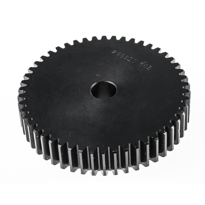 RS PRO Steel 50 Teeth Spur Gear, 2 Module, 15mm Bore Diam, 100mm Pitch Diam, 55mm Hub Diam